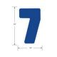 Blue Number (7) Corrugated Plastic Yard Sign, 24in